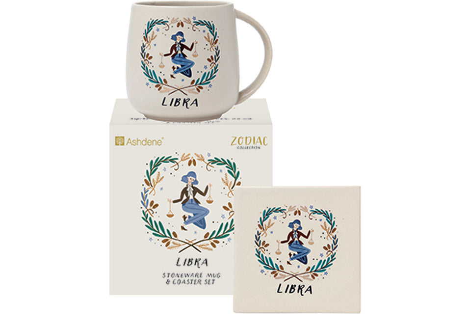 ASHDENE  Zodiac Libra Mug & Coaster Set