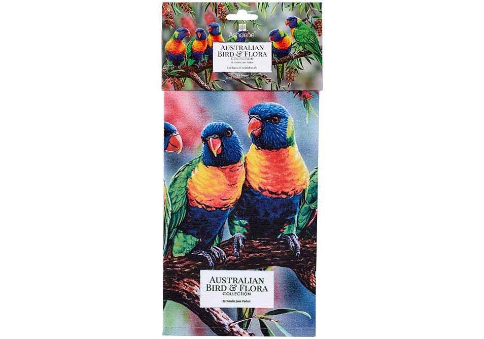 Ashdene Tea Towel Lorikeet & Bottlebrush - Australian Bird and Flora