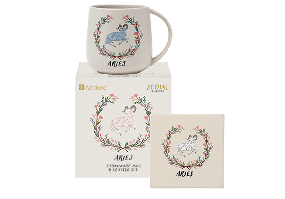ASHDENE  Zodiac Aries Mug & Coaster Set