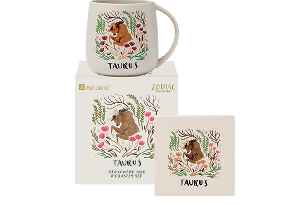 ASHDENE  Zodiac Taurus Mug & Coaster Set