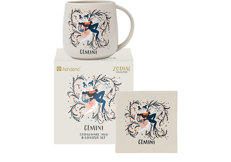 ASHDENE  Zodiac Gemini Mug & Coaster Set