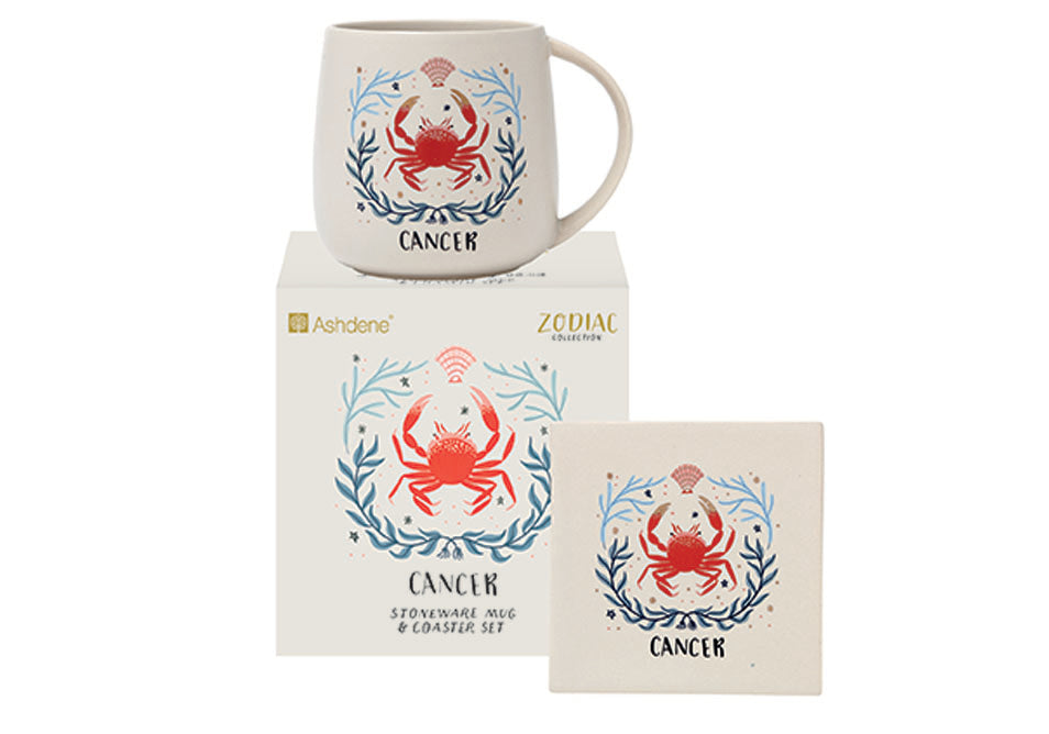 ASHDENE  Zodiac Cancer Mug & Coaster Set