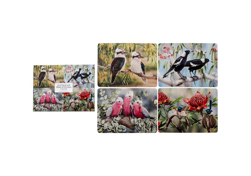 Ashdene Placemats Australian Bird and Flora - Set of 4