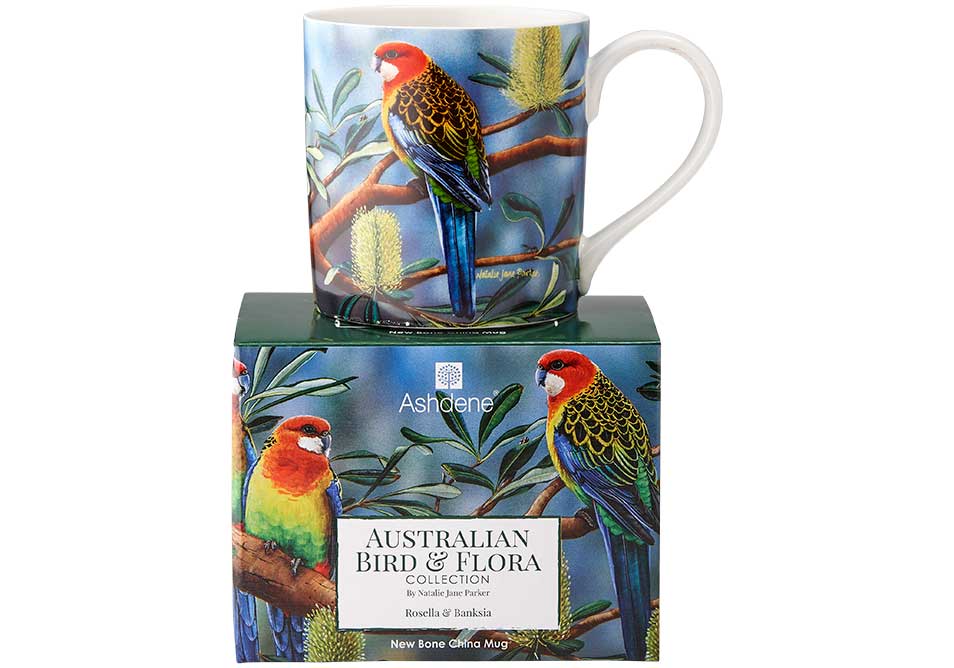 Ashdene Mug Rosella & Banksia - Australian Bird and Flora
