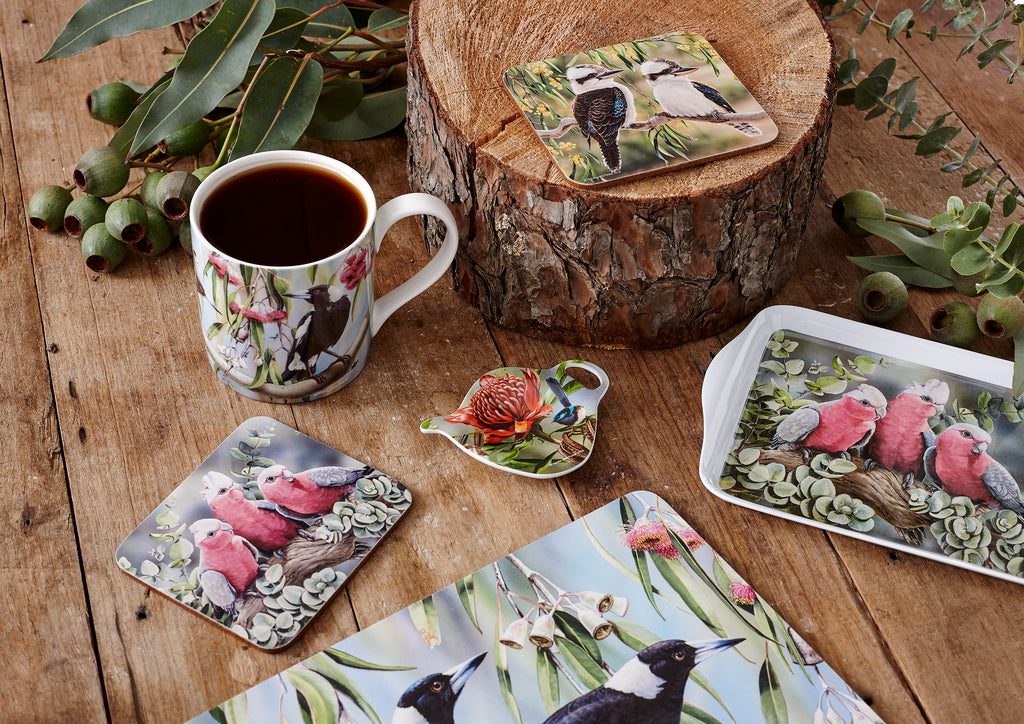 Ashdene Tea Towel Rosella & Banksia - Australian Bird and Flora