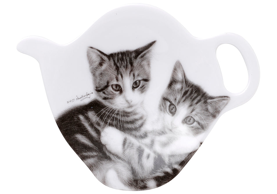 ASHDENE Feline Friends Cuddling Kittens Tea Bag Holder