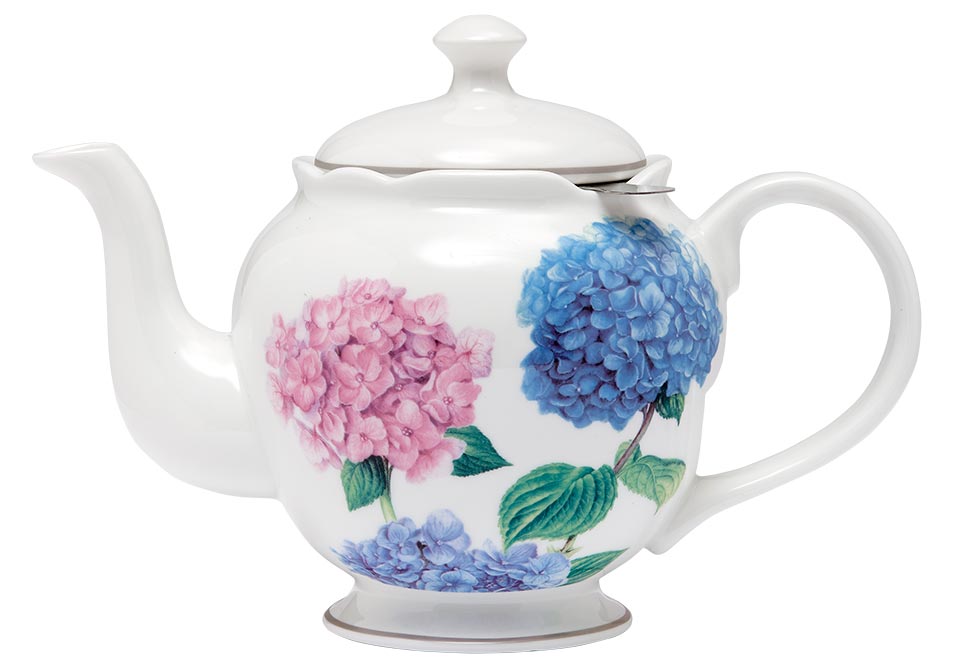 ASHDENE Teapot with Infuser Pastel Hydrangeas