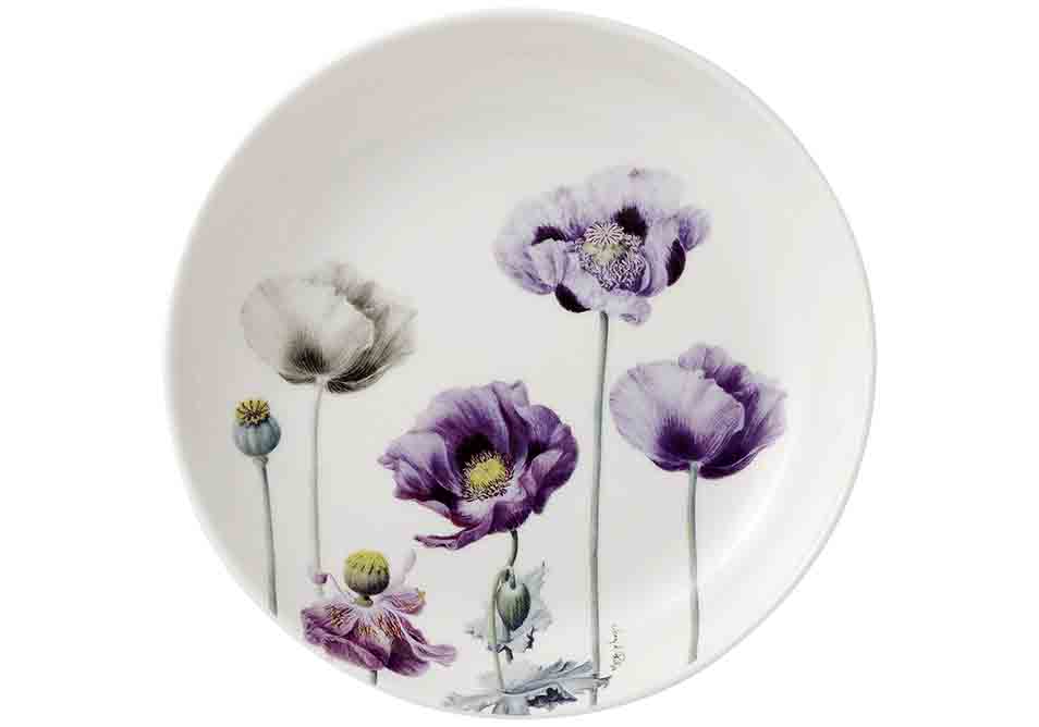 ASHDENE 2pk Trinket Dishes Purple Poppies