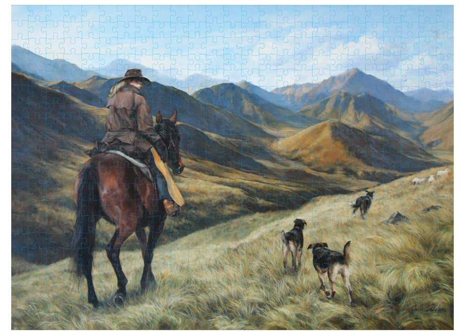 High Country Puzzle 500 Piece - Working The Land Horse